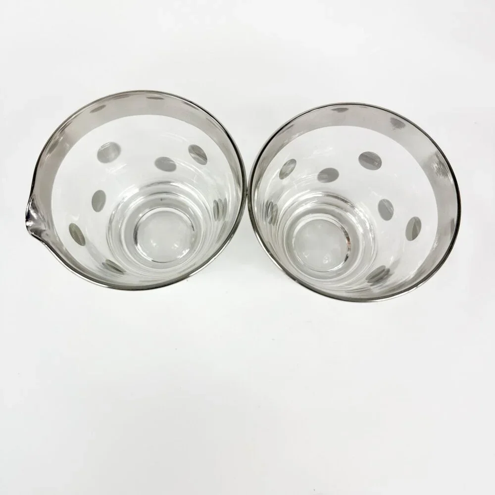 Vintage Dorothy Thorpe Silver Polka Dot Sugar & Creamer Set